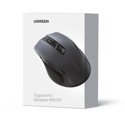 UGREEN bežični miš Bluetooth 5.0, ergonomski miš 4000DPI, 6 tihih tipki, miš za MacBook, tablet, prijenosna računala, računalo PC, 2.4G miševi