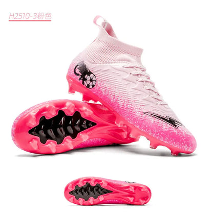 Pro Performance HighCut Soccer Boots FG Long Studs Breathable Lightweight Cleats for Outdoor Grass Matches and Daily Training