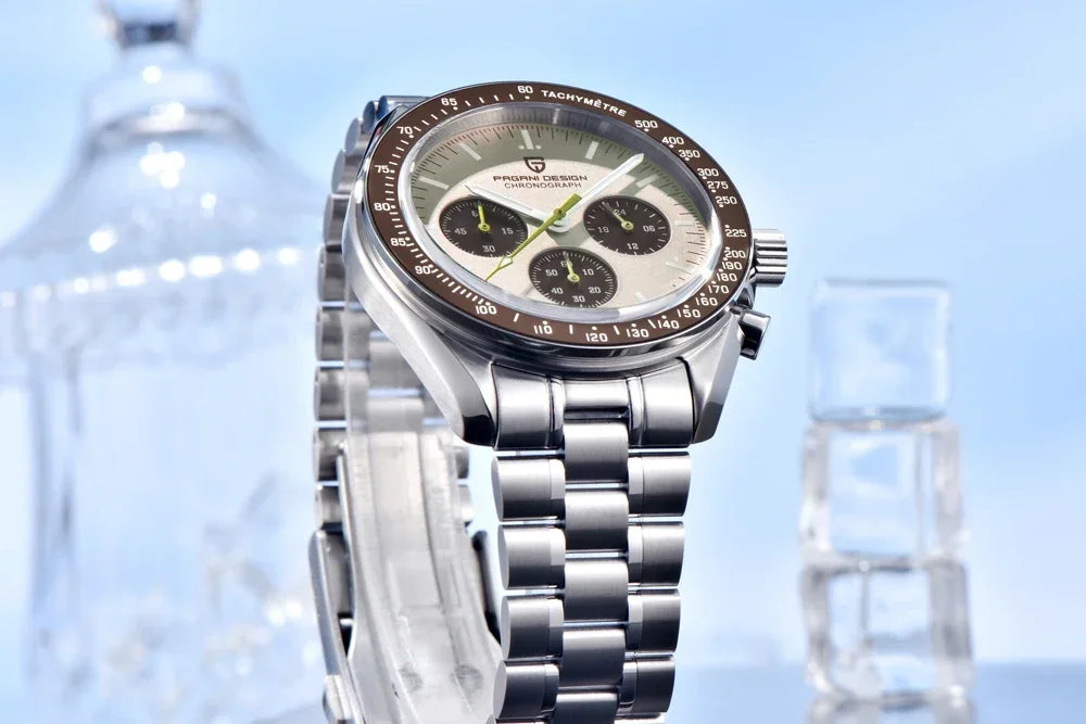 Nuovo orologio da uomo PAGANI DESIGN V6 Moon 2026 Speed Sports, cronografo al quarzo, zaffiro AR e lunetta in ceramica, orologio sicuro