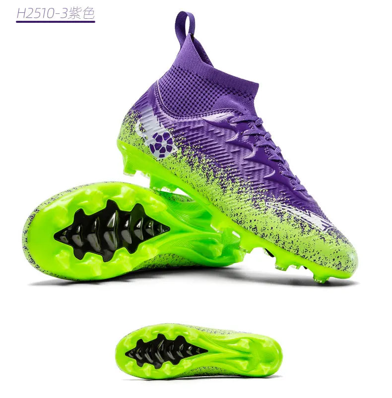 Pro Performance HighCut Soccer Boots FG Long Studs Breathable Lightweight Cleats for Outdoor Grass Matches and Daily Training