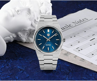 San Martin Reloj clásico para hombre 40mm Miyota 9015 reloj de vestir de lujo automático mecánico con pulsera de liberación rápida SN0023