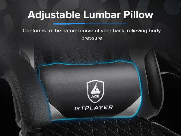 GTPLAYER Sedia da gaming Sedia gamer Sedia da ufficio ergonomica con poggiapiedi, supporto lombare regolabile e cuscini da gaming