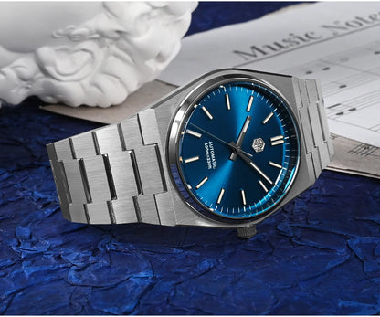 San Martin Reloj clásico para hombre 40mm Miyota 9015 reloj de vestir de lujo automático mecánico con pulsera de liberación rápida SN0023