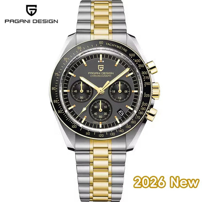 Nuovo orologio da uomo PAGANI DESIGN V6 Moon 2026 Speed Sports, cronografo al quarzo, zaffiro AR e lunetta in ceramica, orologio sicuro