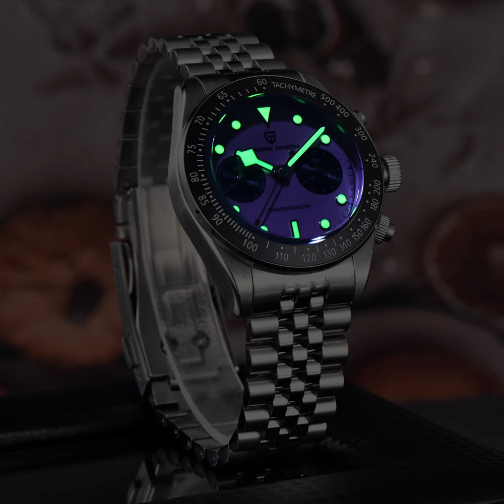 Nuevo PAGANI DESIGN 2026 Panda Retro reloj de hombre de lujo de cuarzo, cronógrafo Speed, zafiro AR, luminoso, envío local