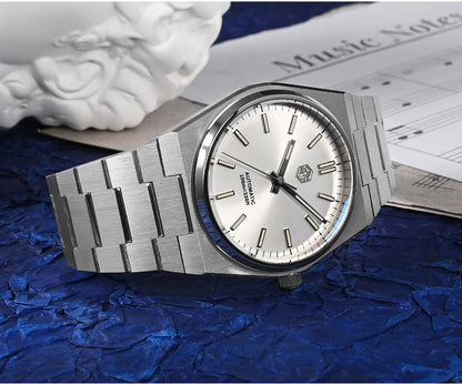 San Martin Reloj clásico para hombre 40mm Miyota 9015 reloj de vestir de lujo automático mecánico con pulsera de liberación rápida SN0023