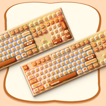 Teclado mecánico inalámbrico Akko MonsGeek MG108B Bun Wonderland, perfil MOG, RGB, 108 teclas, tamaño completo, hot swap, USB / 2.4G / BT 5.0