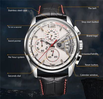 Top luxury brand PAGANI DESIGN Men's watches fashion sport wristwatch male quartz chornograph men waterproof clock Reloj hombres
