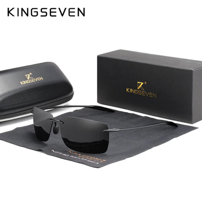 KINGSEVEN TR90 Слънчеви очила без рамка за мъже Ултралеки квадратни слънчеви очила без рамка за жени Маркови дизайнерски огледални лещи