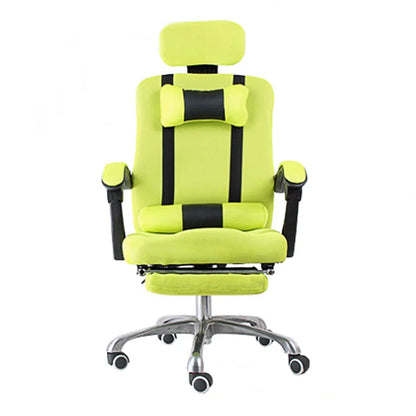Sedia da gaming per computer e home office in mesh con poggiapiedi, reclinabile per la pausa pranzo, girevole, regolabile in altezza, con poggiatesta BR-10