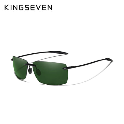 KINGSEVEN TR90 Слънчеви очила без рамка за мъже Ултралеки квадратни слънчеви очила без рамка за жени Маркови дизайнерски огледални лещи