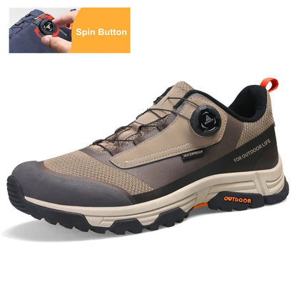 HUMTTO Waterproof Hiking Shoes Mountain Trekking Boots Black Camping Sneakers for Men Safety Climbing Sport Tactical Mens Shoes