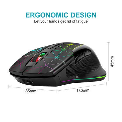 2.4G Rechargeable Wireless Mouse Gamer Gaming Mouse Computer Mouse Usb Ergonomic Mause With Backlight RGB Mice For Laptop PC