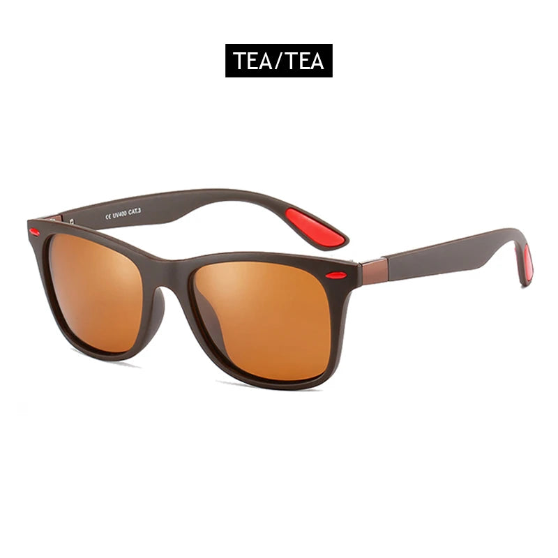 Hot Sale Polarized Sunglasses Men Women Classic Square Plastic Driving Sun Glasses Male Fashion Black Travelling Shades UV400