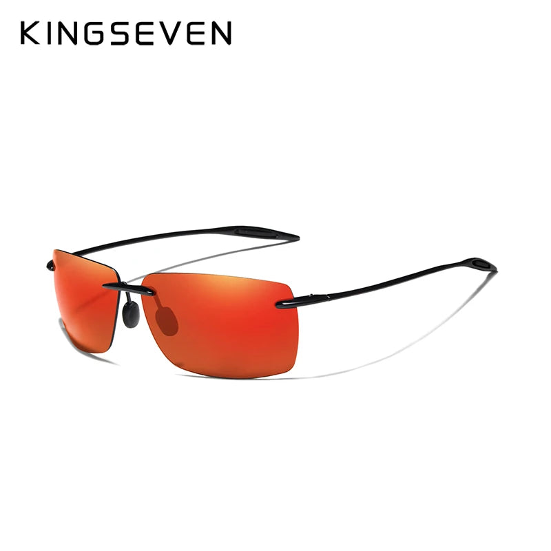 KINGSEVEN TR90 Слънчеви очила без рамка за мъже Ултралеки квадратни слънчеви очила без рамка за жени Маркови дизайнерски огледални лещи
