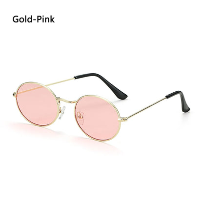 Lunettes de soleil ovales pour femmes, lunettes de conduite, monture ronde sexy, style rétro vintage, couleur or, petite taille, accessoires de cyclisme