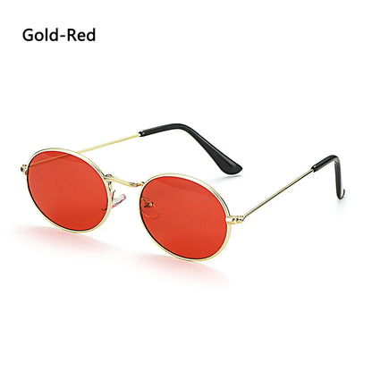 Lunettes de soleil ovales pour femmes, lunettes de conduite, monture ronde sexy, style rétro vintage, couleur or, petite taille, accessoires de cyclisme