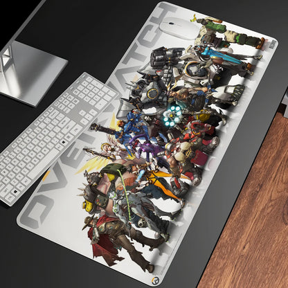 Alfombrilla de ratón gaming anime XXL, alfombrilla grande para ratón con chica, para teclado, ordenador y PC, alfombrilla de escritorio con borde para jugadores de Overwatch/cs Go