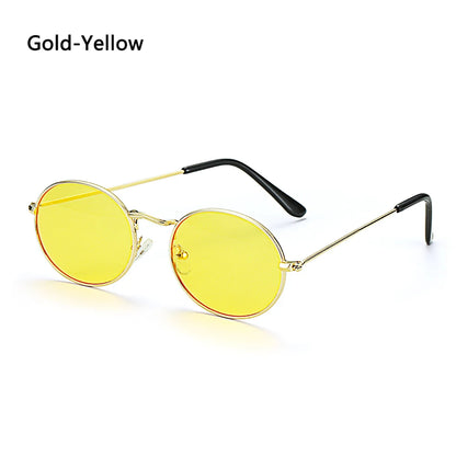 Lunettes de soleil ovales pour femmes, lunettes de conduite, monture ronde sexy, style rétro vintage, couleur or, petite taille, accessoires de cyclisme