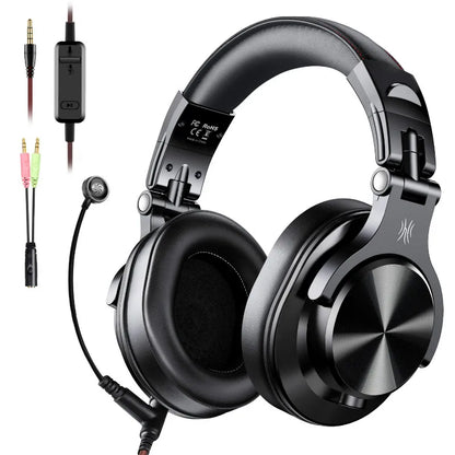Auriculares OneOdio A71 con cable Over Ear HiFi Studio DJ con micrófono – Auriculares gaming de monitorización profesional con graves profundos