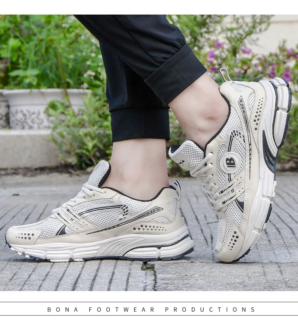 Zapatillas deportivas BONA para hombre de nuevos diseñadores, tendencia, transpirables, para caminar, correr y hacer deporte, calzado suave masculino