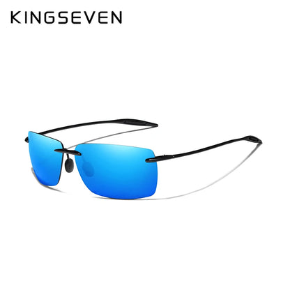 KINGSEVEN TR90 Слънчеви очила без рамка за мъже Ултралеки квадратни слънчеви очила без рамка за жени Маркови дизайнерски огледални лещи