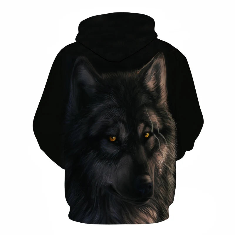 Felpa con cappuccio Cool Space Galaxy Wolf da uomo, lupo luminoso alla moda, felpa pullover con cappuccio da primavera e autunno