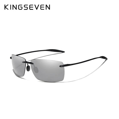 KINGSEVEN TR90 Слънчеви очила без рамка за мъже Ултралеки квадратни слънчеви очила без рамка за жени Маркови дизайнерски огледални лещи
