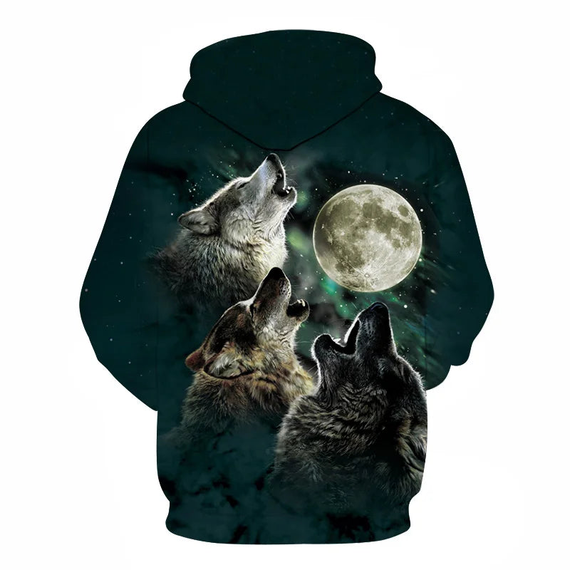 Felpa con cappuccio Cool Space Galaxy Wolf da uomo, lupo luminoso alla moda, felpa pullover con cappuccio da primavera e autunno