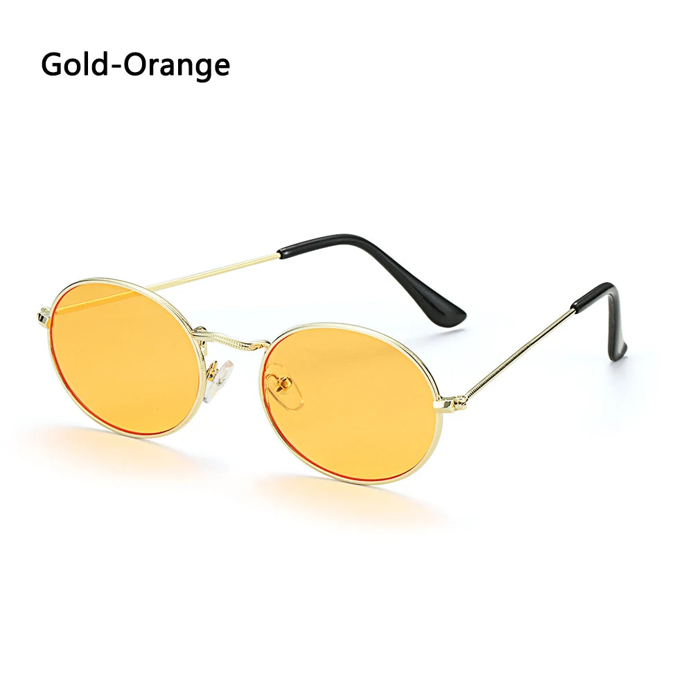Lunettes de soleil ovales pour femmes, lunettes de conduite, monture ronde sexy, style rétro vintage, couleur or, petite taille, accessoires de cyclisme