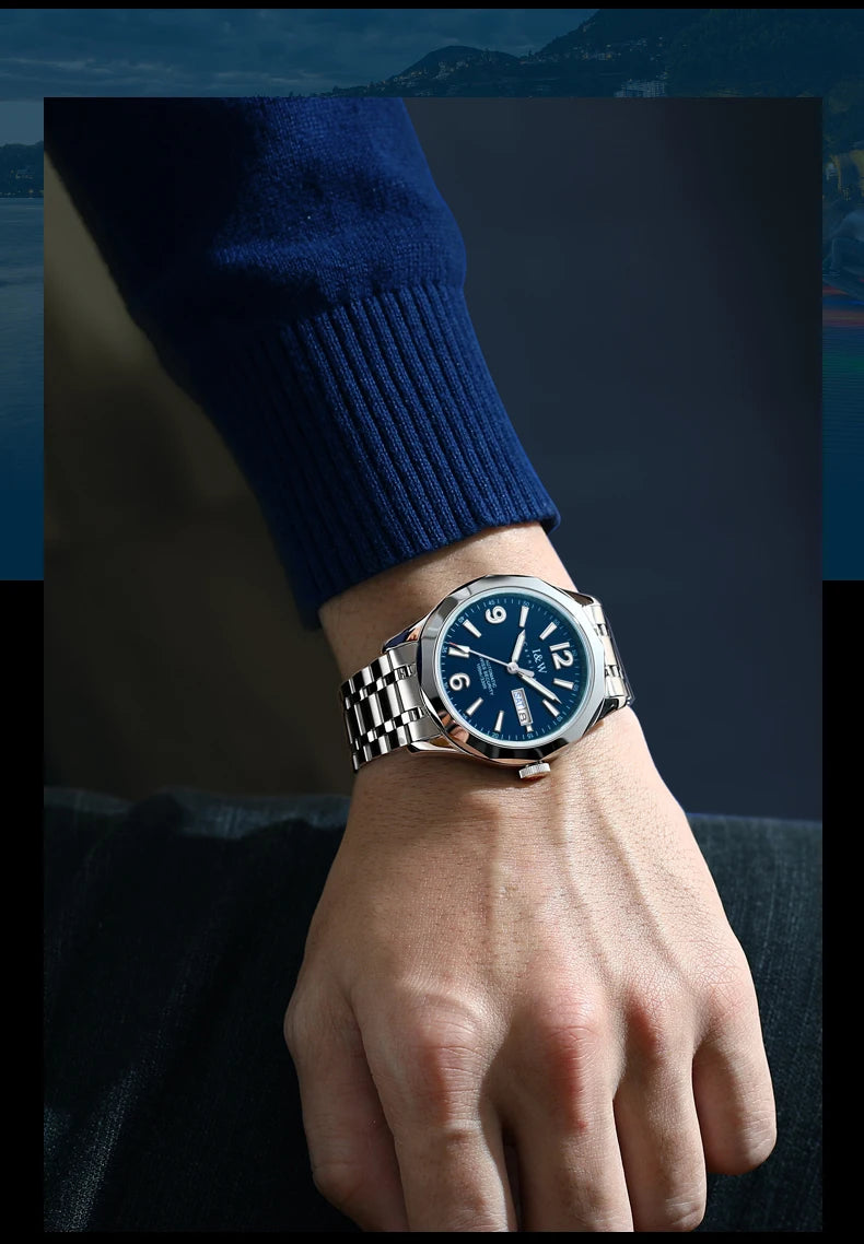 Reloj CARNIVAL para hombre de tungsteno, reloj mecánico de lujo con movimiento automático NH36, reloj de pulsera impermeable para hombre
