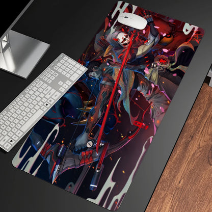 Alfombrilla de ratón gaming anime XXL, alfombrilla grande para ratón con chica, para teclado, ordenador y PC, alfombrilla de escritorio con borde para jugadores de Overwatch/cs Go