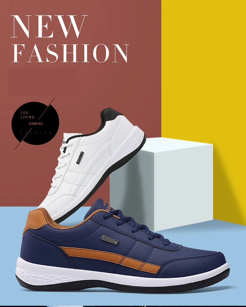 Pantofi din piele pentru bărbați, adidași, pantofi casual la modă, pantofi italieni respirabili pentru timp liber, adidași pentru bărbați, încălțăminte antiderapantă, pantofi vulcanizați pentru bărbați