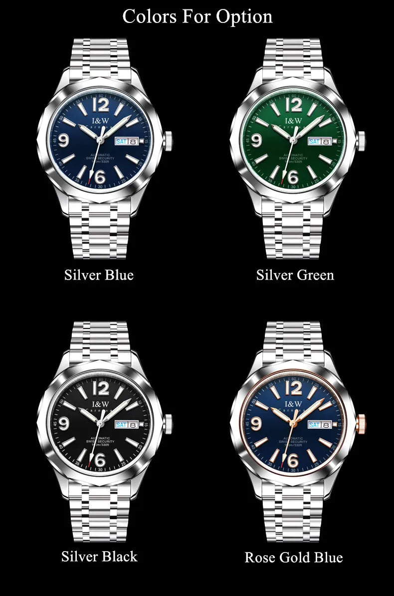 Reloj CARNIVAL para hombre de tungsteno, reloj mecánico de lujo con movimiento automático NH36, reloj de pulsera impermeable para hombre