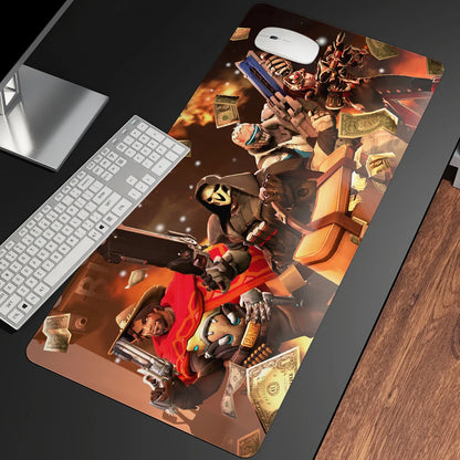 Alfombrilla de ratón gaming anime XXL, alfombrilla grande para ratón con chica, para teclado, ordenador y PC, alfombrilla de escritorio con borde para jugadores de Overwatch/cs Go