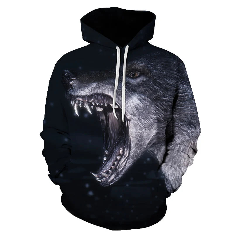 Felpa con cappuccio Cool Space Galaxy Wolf da uomo, lupo luminoso alla moda, felpa pullover con cappuccio da primavera e autunno