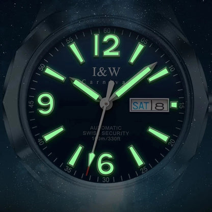Reloj CARNIVAL para hombre de tungsteno, reloj mecánico de lujo con movimiento automático NH36, reloj de pulsera impermeable para hombre