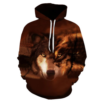 Felpa con cappuccio Cool Space Galaxy Wolf da uomo, lupo luminoso alla moda, felpa pullover con cappuccio da primavera e autunno