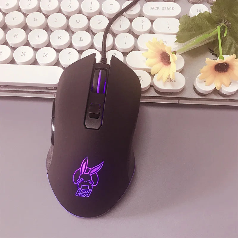 USB-C Wired Gaming Mouse with RGB Backlight, 2400 DPI Silent Computer Mouse for Type-C Laptop, Ergonomic USB-C Gaming Mouse for PC & Notebook