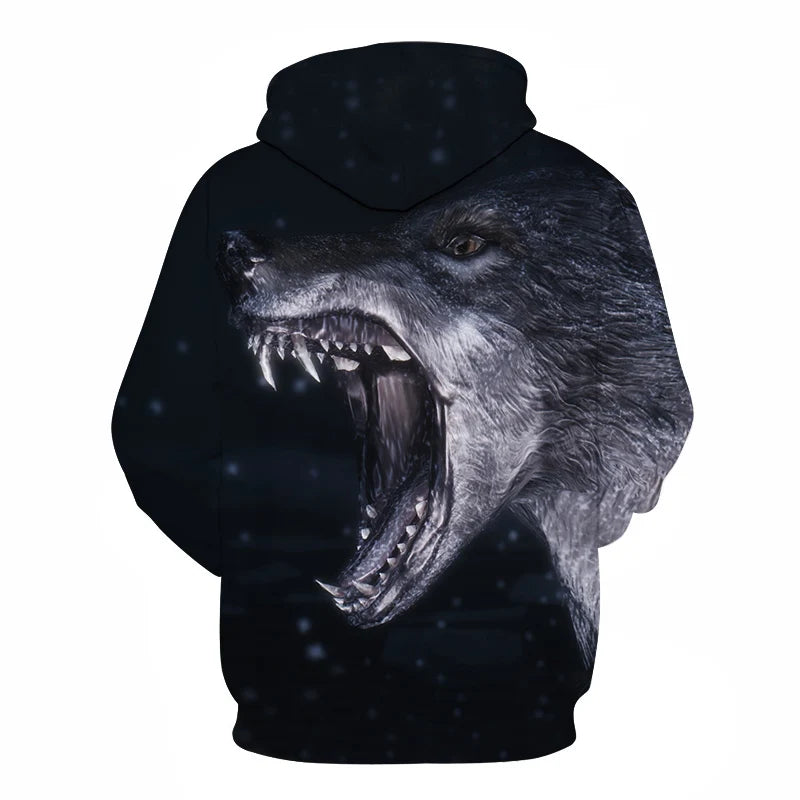 Felpa con cappuccio Cool Space Galaxy Wolf da uomo, lupo luminoso alla moda, felpa pullover con cappuccio da primavera e autunno
