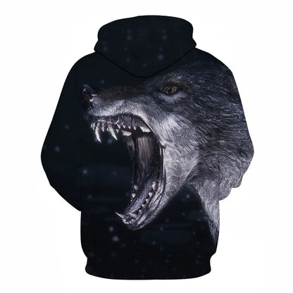 Felpa con cappuccio Cool Space Galaxy Wolf da uomo, lupo luminoso alla moda, felpa pullover con cappuccio da primavera e autunno