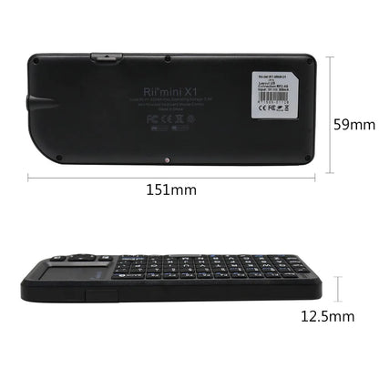 Tastiera wireless mini originale Rii X1 2.4GHz English/RU/ES/FR con TouchPad per Android TV Box/PC/Laptop