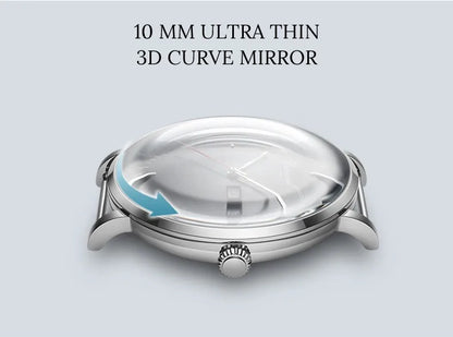 CARNIVAL High Quality MIYOTA Automatic Watch Curved Sapphire Mechanical Watches for Men Calendar Leather Waterproof Montre Homme