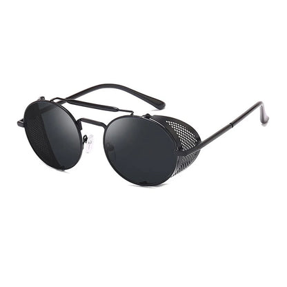 New Steampunk Retro Round Metal Sunglasses Men Women Brand Designer Glasses Metal Shields Shades Oculos De Sol UV400 Eyewear