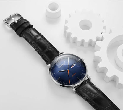 CARNIVAL High Quality MIYOTA Automatic Watch Curved Sapphire Mechanical Watches for Men Calendar Leather Waterproof Montre Homme