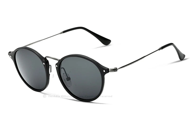 VEITHDIA Men Sunglasses Fashion Round Unisex Sun Glasses Polarized Coating Mirror Sports Driving Male Eyewear For Women 6358