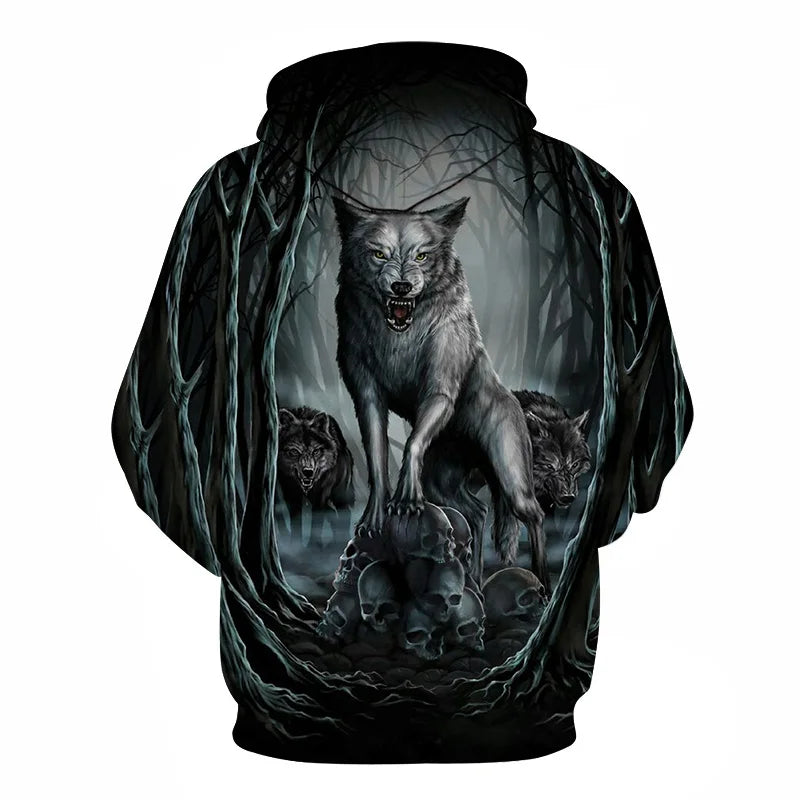 Felpa con cappuccio Cool Space Galaxy Wolf da uomo, lupo luminoso alla moda, felpa pullover con cappuccio da primavera e autunno