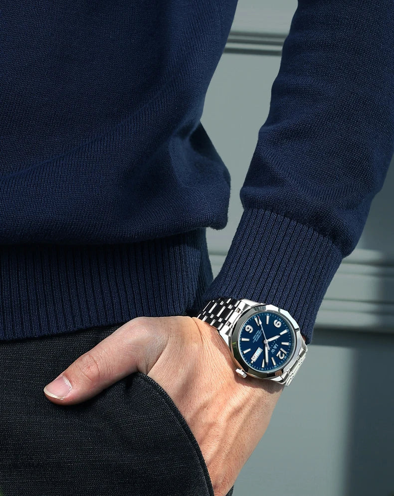 Reloj CARNIVAL para hombre de tungsteno, reloj mecánico de lujo con movimiento automático NH36, reloj de pulsera impermeable para hombre