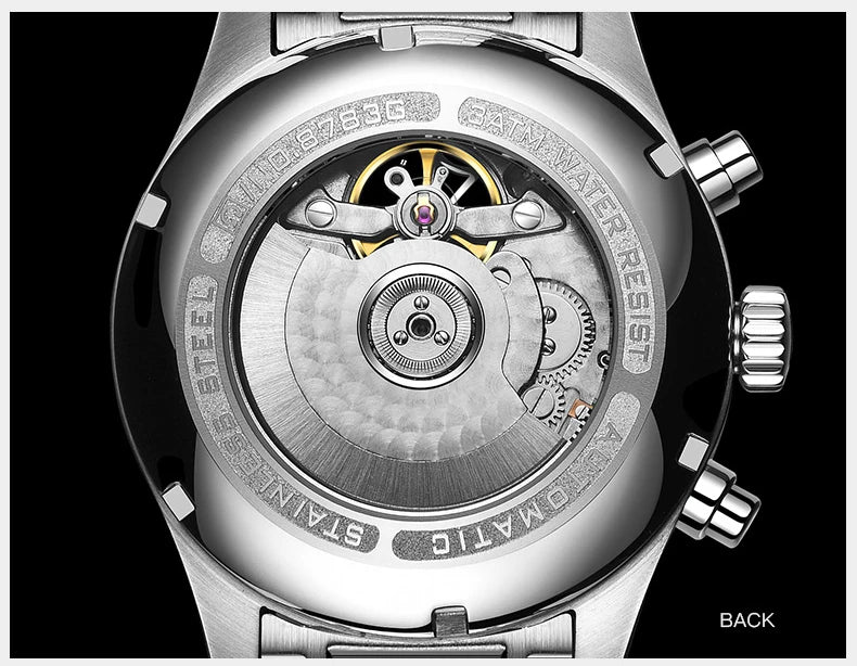 CARNIVAL Fashion Tourbillon Mechanical Watches for Man Automatic Watch Sapphire Waterproof Calendar Luminous Relogio Masculino
