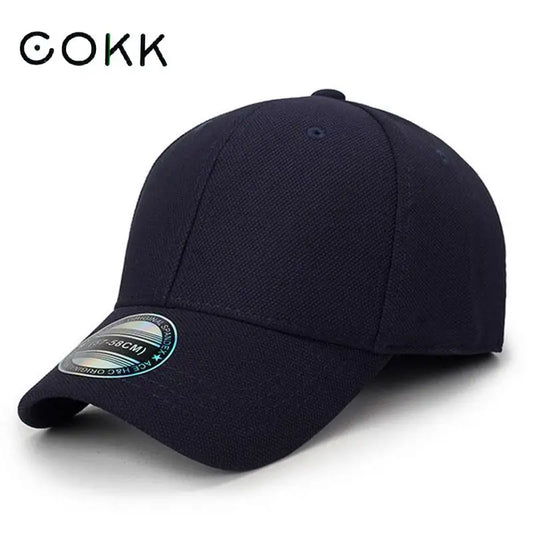 COKK Baseball Cap Men Snapback Hats Caps Men Fitted Closed Full Cap Women Gorras Bone Male Trucker Hat Casquette Outdoor Black